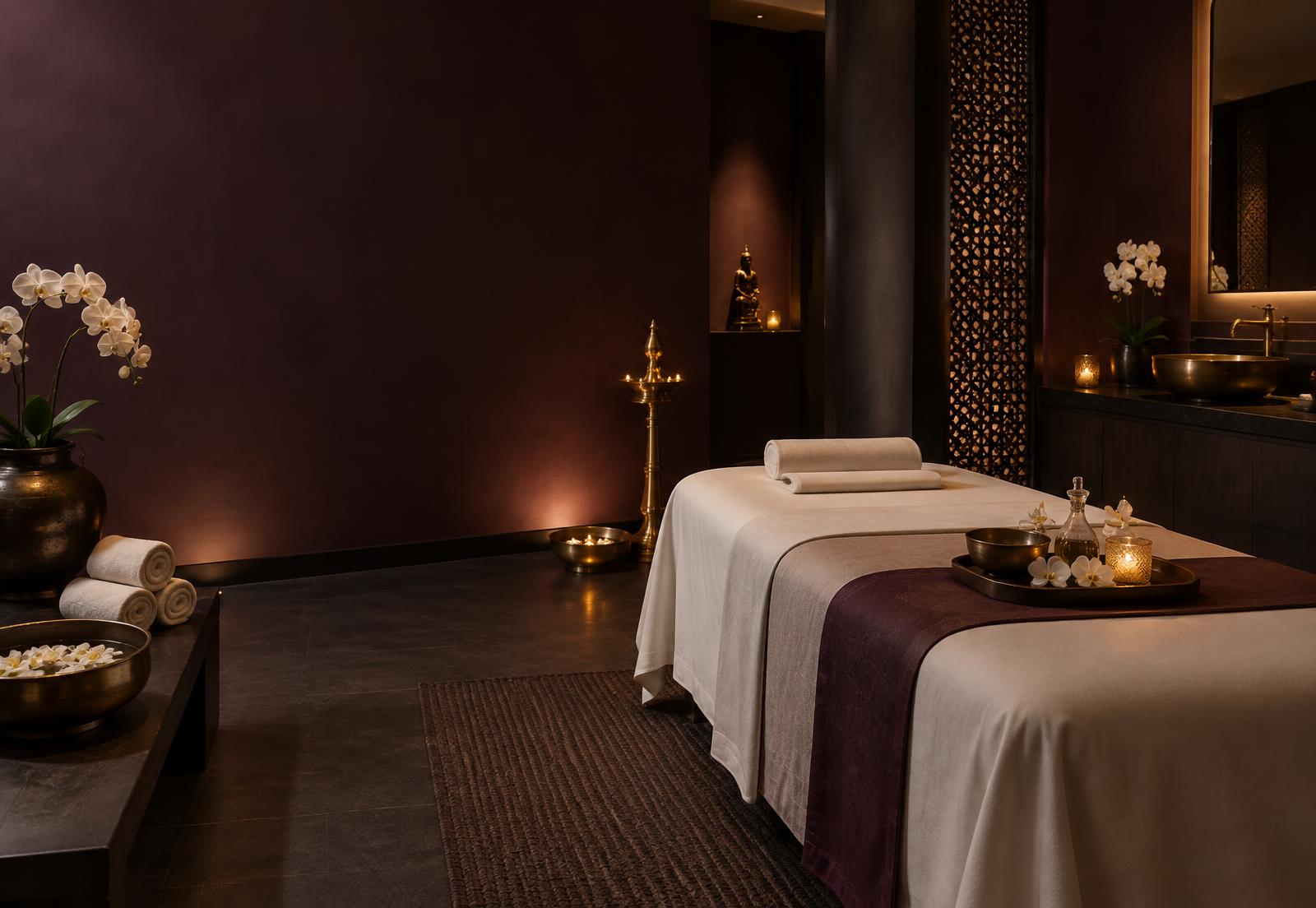 Luxury private massage therapy room at LUXSA Spa HITEC City